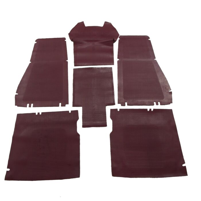 Volvo Mattenset rubber Rood PV444 1951-1955 niet meer leverbaar zie 277237-1 Volvo onderdeel nr 94423