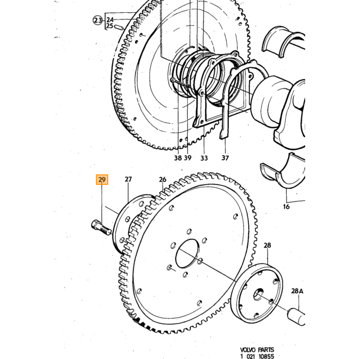 Volvo Bout UNF 3/8 x 25 12.9 vliegwiel B18+B20+B30  140  145  P 1800  P 1800 E  P 1800 ES  P 210 Duett  Pv 544 Volvo onderdeel nr 944741