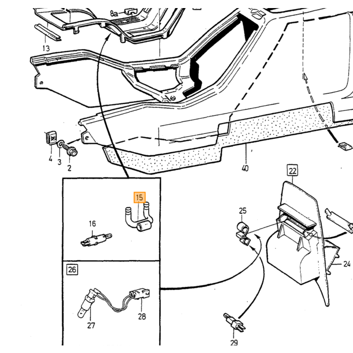 Volvo licht geleider  Volvo 760  Volvo 960 940 1988-1997 middenconsole Volvo onderdeel nr 9447437