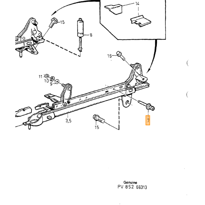 Volvo zitting Frame links Volvo onderdeel nr 9449885
