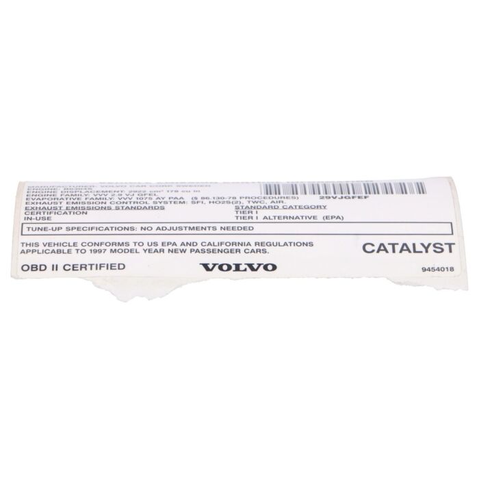 Volvo Sticker Volvo onderdeel nr 9454018