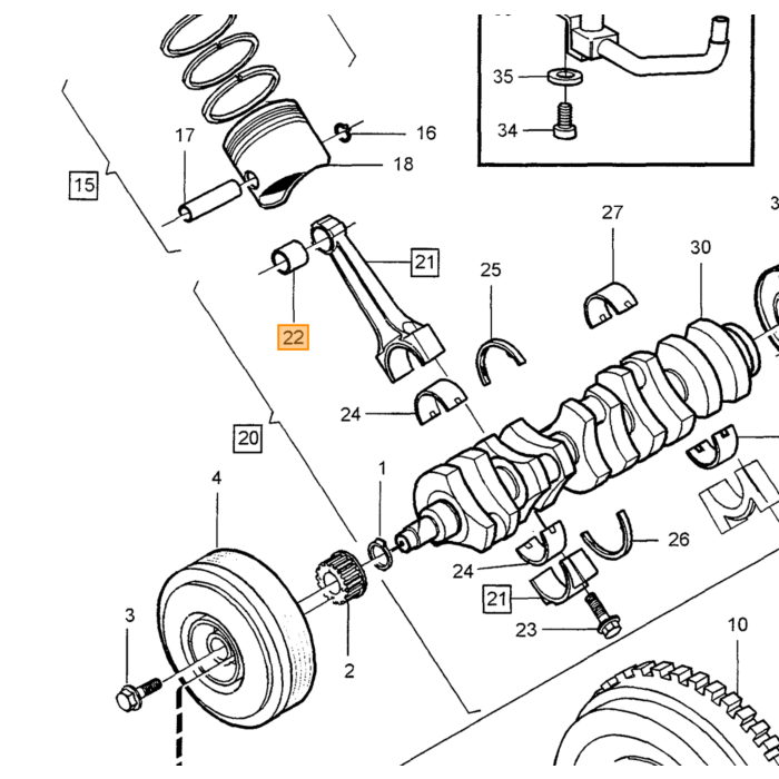 Volvo Vliegwielboutset 10st Volvo vanaf 1992  M11x26  Xc90 S80 S60 S40 V70 C70 C30 Xc70 V50 V40 S70 Xc60 koppeling Volvo onderdeel nr 9454743
