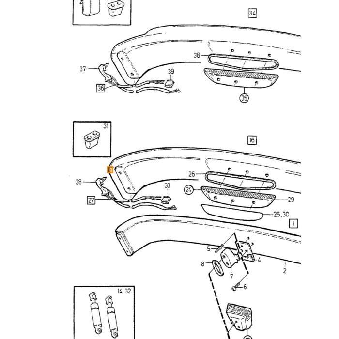 Volvo Klem slot en ruitewisser (slotclip) PV444+PV544+Amazon (951668)(658453) Volvo onderdeel nr 94641