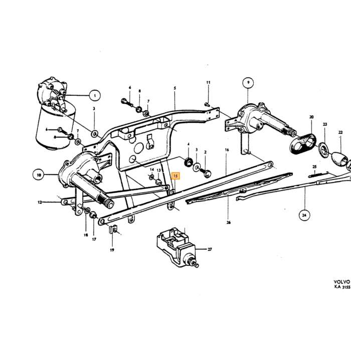 Volvo Klem slot en ruitewisser (slotclip) PV444+PV544+Amazon (951668)(658453) Volvo onderdeel nr 94641