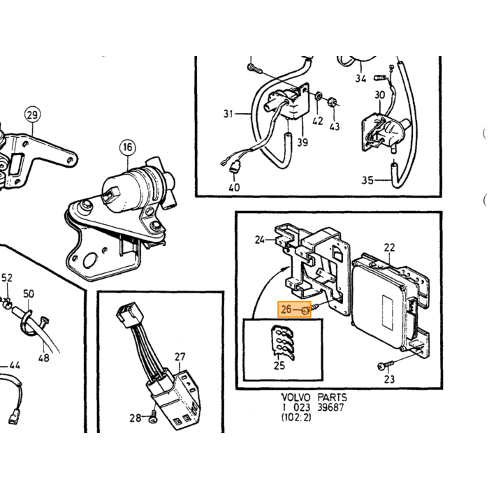 Volvo Rubber ring injector bovenste B20+B19E+B19ET+B21E+B21ET+B21F+B21FT+B23E+B230E+B200E (dikke) K-Jetronic 960 740 780 S90 760 940 260 240 V90 Volvo onderdeel nr 947113