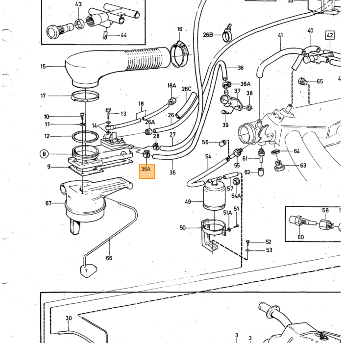 Volvo Rubber ring injector bovenste B20+B19E+B19ET+B21E+B21ET+B21F+B21FT+B23E+B230E+B200E (dikke) K-Jetronic 960 740 780 S90 760 940 260 240 V90 Volvo onderdeel nr 947113