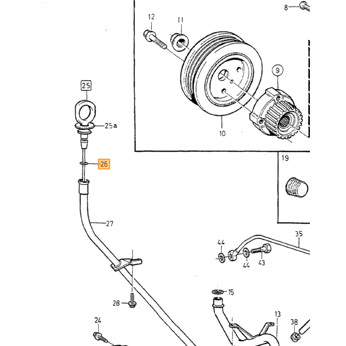 Volvo Rubber ring oliepeilstok B19+B21+B23+B230+B200 e rubber luchtstelschroef 240+740 carburateur uitvoering Volvo onderdeel nr 947114