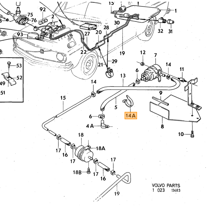 Volvo Ring koper injector B20F +B27E+B27F K tronic inw 8.44mm uitwendin 11.5mm Volvo onderdeel nr 947620