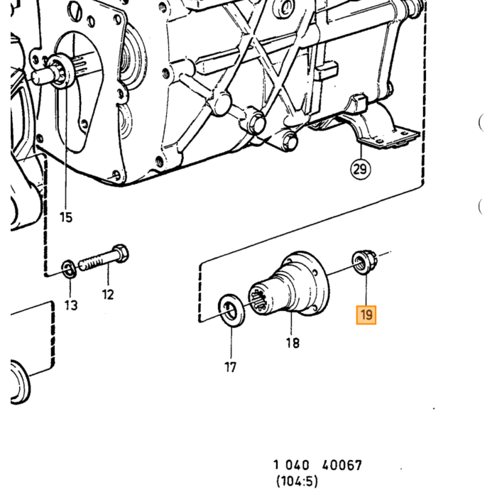 Volvo Flens moer 140  240 260 262 740 760 780  940 960 Volvo onderdeel nr 947855