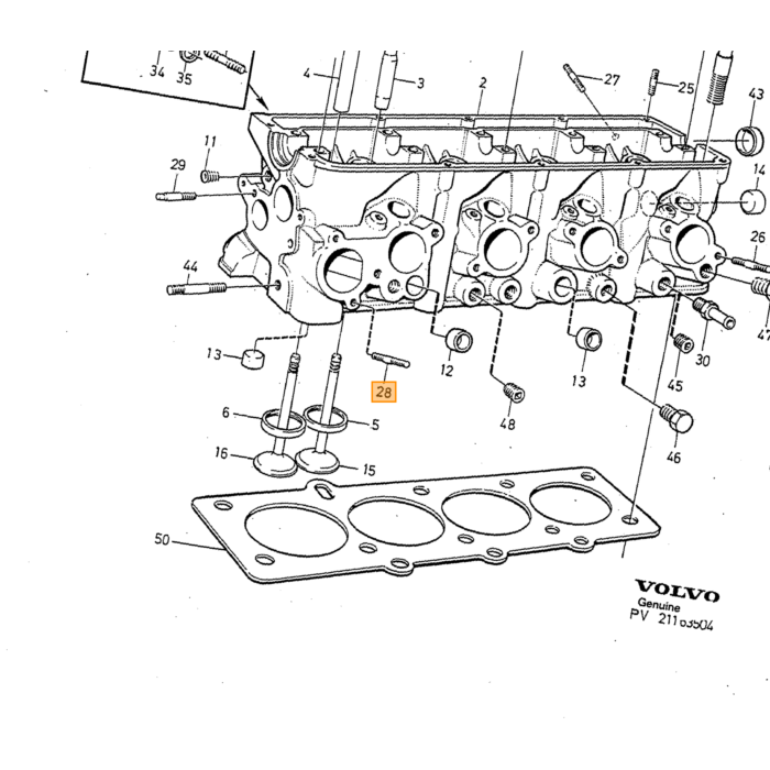 Volvo Tapeind cil kop 240+340+360+740+760+780+940+960  Volvo onderdeel nr 948606
