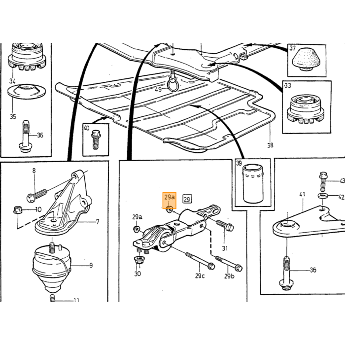 Volvo Moer M8 flens moer  spruitstuk/tapeind B19+B21+B23+B200+B230 (946036) uitlaat veerpoot lager v70 s60 ruitenwissers (948645  985868) Volvo onderdeel nr 948645