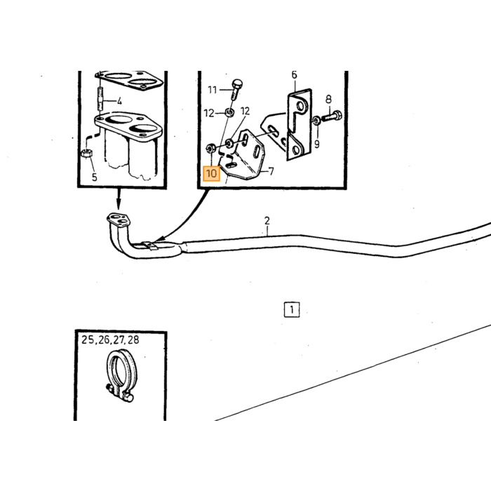 Volvo Moer M8 flens moer  spruitstuk/tapeind B19+B21+B23+B200+B230 (946036) uitlaat veerpoot lager v70 s60 ruitenwissers (948645  985868) Volvo onderdeel nr 948645