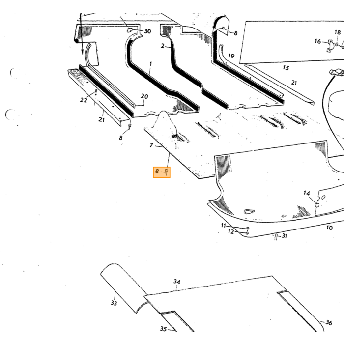 Volvo Drukknop mat+stoel zie 94945 Volvo onderdeel nr 94942