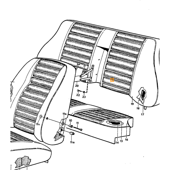 Volvo Drukknop mat+stoel PV544+Duett + Amazon+P1800 3 delen Volvo onderdeel nr 94945