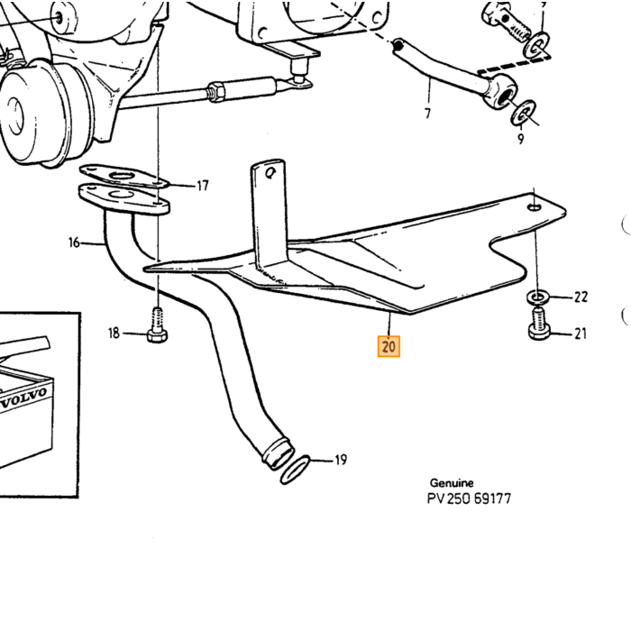 Volvo Vlamdover Kit Volvo 240 - 740 - 940 Volvo onderdeel nr 949701