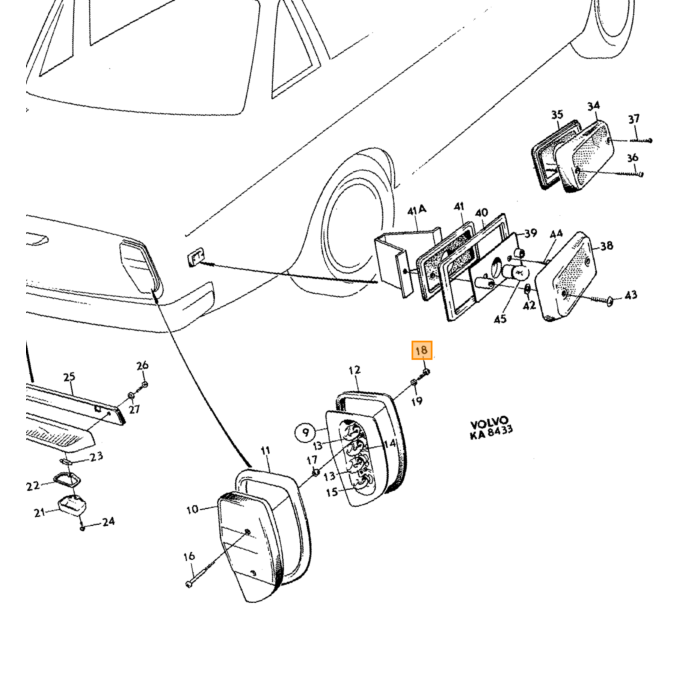 Volvo Schroef portier opener ea  10-24x3/8inch (9 mm) URX Volvo onderdeel nr 950020