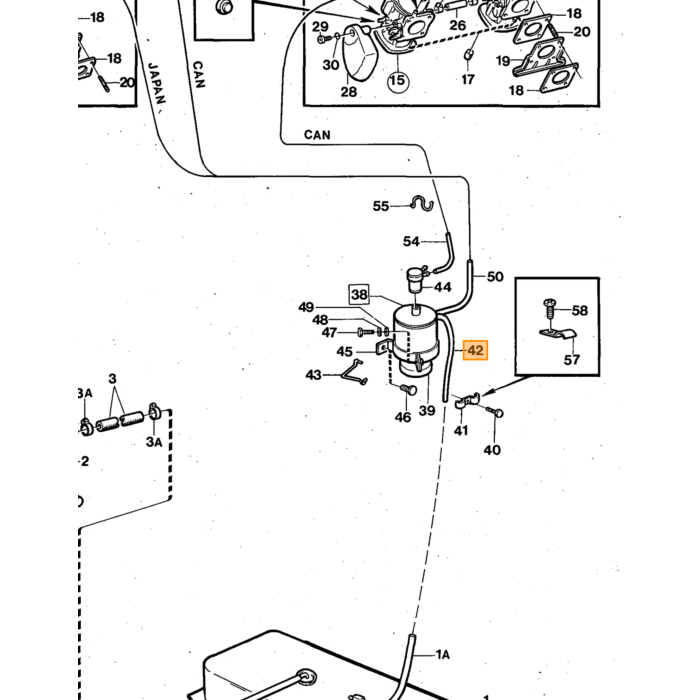 Volvo Schroef portier handgreep /koplamp  ea unc benztankvlotter etc UNC10-24-PV444+PV544+Duett+Amazon Volvo onderdeel nr 950021