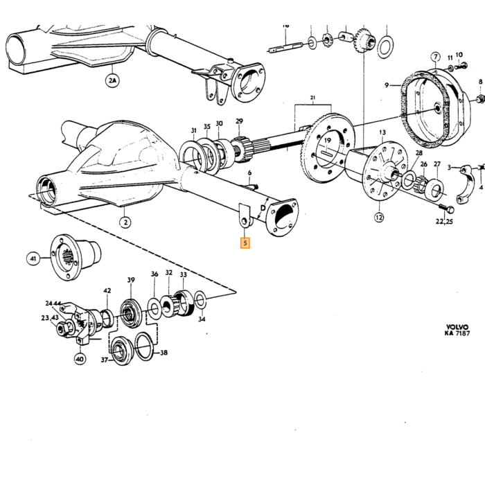 Volvo Moer 1/2UNC nylock voor oa 955570 Volvo onderdeel nr 950356
