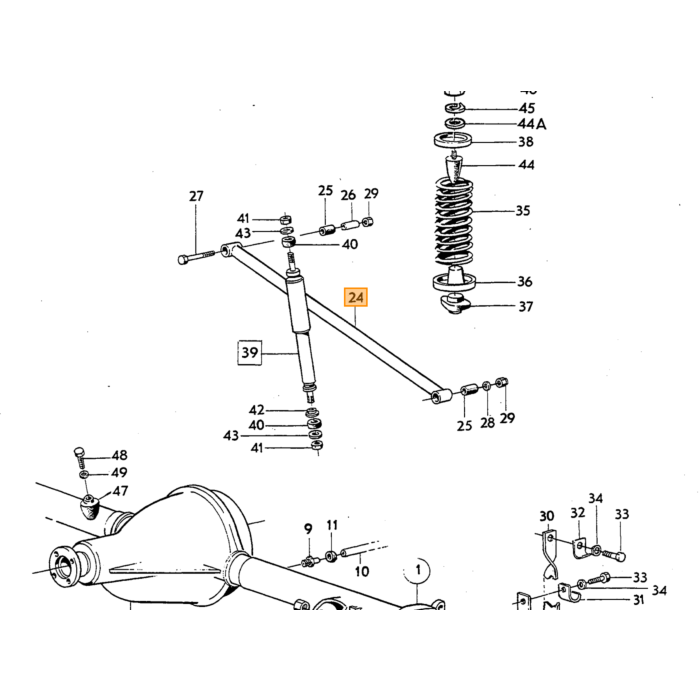 Volvo Moeren set achteras 140 145 1/2UNC nylock voor oa 955570draagarm onder  schokbreker onder en panhard stang Volvo onderdeel nr 950356set