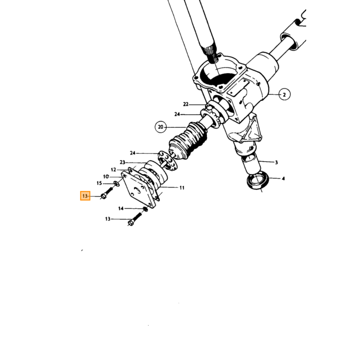 Volvo Moer  (stuurhuis) Amazon+PV544+P1800 Pitman arm UNF 3/4-16 h=7/8inch Volvo onderdeel nr 950389