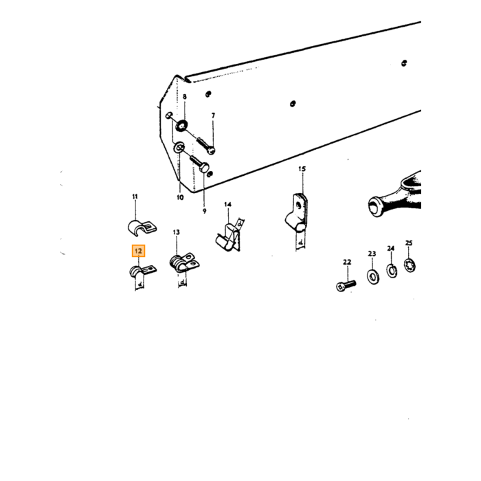 Volvo kabelklem amazon 140 240 1800 164 Volvo onderdeel nr 951191