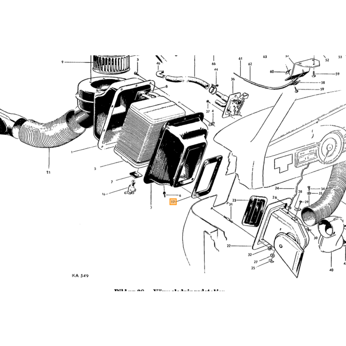 Volvo Pakking kachel PV444+PV544+Duett rubber Volvo onderdeel nr 95261