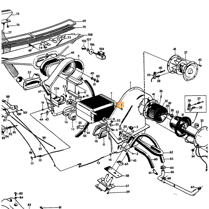 Volvo Slangklem radiateurslang Amazon PV444+PV544+Duett (19-28 mm) 943472 origineel  Volvo onderdeel nr 952652