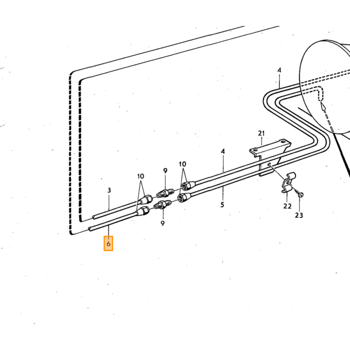 Volvo Nippel benzineleiding-benzinetank PV544+Amazon+P1800 (954335)+radiateur 240+260 740 760 940 960 5/16 Volvo onderdeel nr 954336