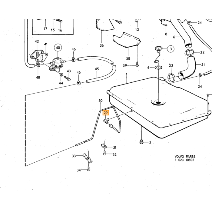 Volvo Carburateur aansluiting benzineleiding elleboog(radiateur 240 olieaansluiting) BW35 Volvo onderdeel nr 954343