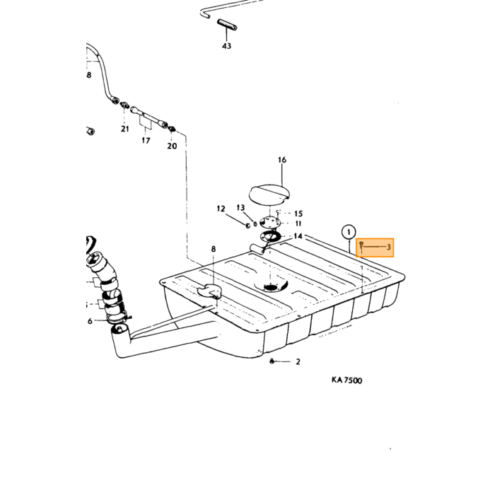 Volvo Parker B10 X 13 RXS benzinetank Amazon Volvo onderdeel nr 955138