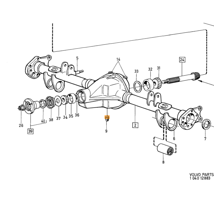 Volvo Bout UNC 7/16 x 57mm lang oa differentieel 240 achteras Volvo onderdeel nr 955551