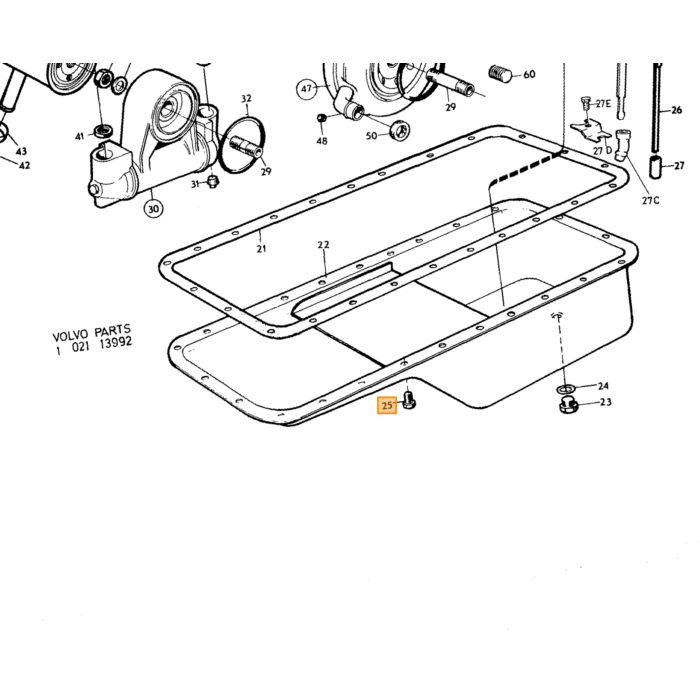Volvo Moer UNC 5/16 oa tapeind spruitstuk etc B16 B18 B20 B30 Volvo onderdeel nr 955826
