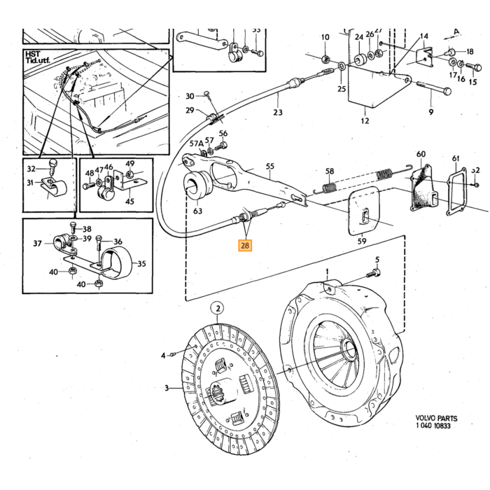 Volvo Moer UNF 9/16 13mm 264  B27 stuurbekrachtiging Volvo onderdeel nr 955859