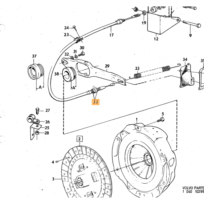 Volvo Moer UNF 9/16 13mm 264  B27 stuurbekrachtiging Volvo onderdeel nr 955859