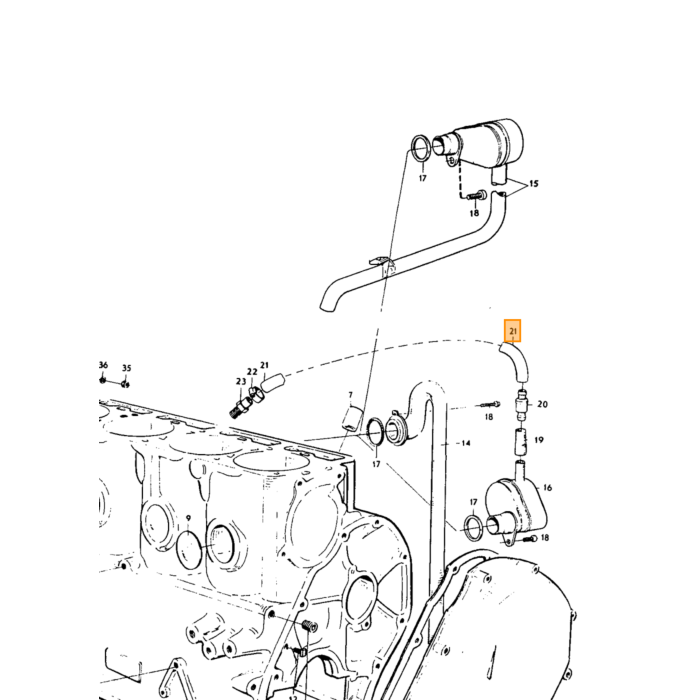 Volvo Revet spruitstuk B4B+B16 +B18+B20 ea UNC 5/16+M8 ea Volvo onderdeel nr 955894