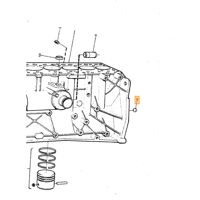 Volvo Revet spruitstuk B4B+B16 +B18+B20 ea UNC 5/16+M8 ea Volvo onderdeel nr 955894