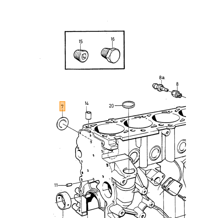 Volvo Revet spruitstuk B4B+B16 +B18+B20 ea UNC 5/16+M8 ea Volvo onderdeel nr 955894