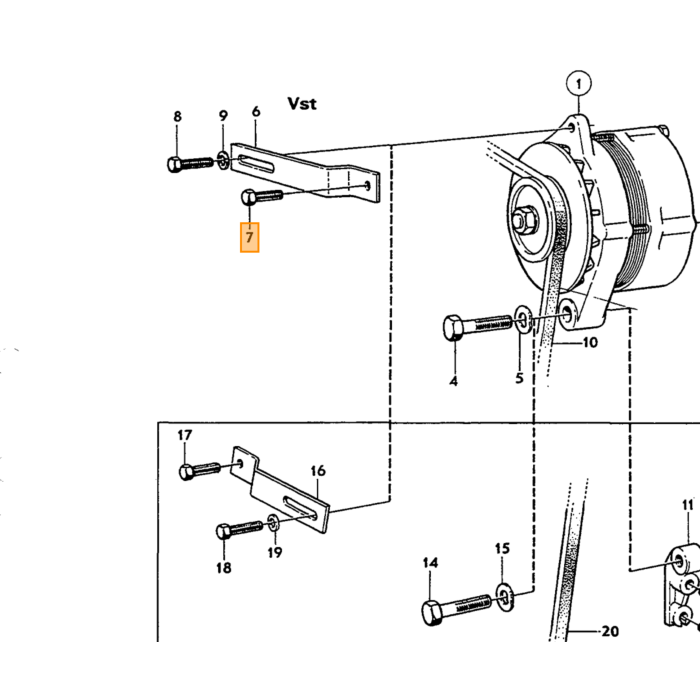 Volvo Parker schroef koplamp binnering e a Volvo onderdeel nr 956060