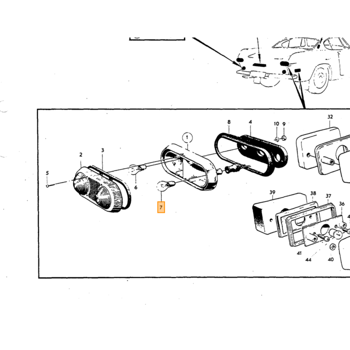 Volvo Schroef achterlicht 1800ES( 3st per zijde nodig) Volvo onderdeel nr 956061