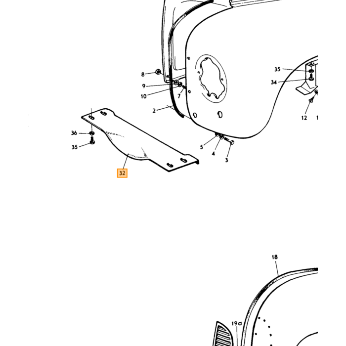 Volvo Klem schutbord isolatie Amazon B16 ( 7s t nodig) Volvo onderdeel nr 95695
