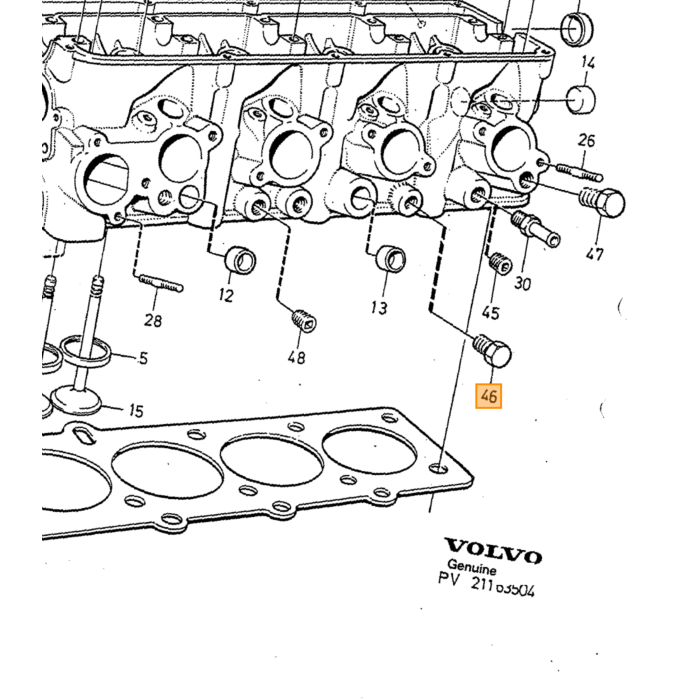 Volvo Olie aftapplug 240 260 740 760 780 940 960 850 V70 S70-2000 M12 Volvo onderdeel nr 960629