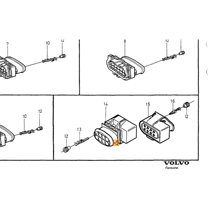 Volvo kabel afdichting rubber doorvoer 240 260 740 760 940 960 s90 v90 c70 850 s70  v70 Volvo onderdeel nr 967695