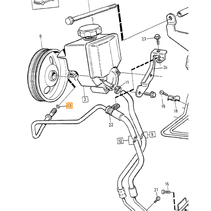 Volvo Ring rubber stuurbekrachtiging slang pomp zijde 240  260  850  960  C70  S40  S60  S70  S80  S90  V40  V70  V90  XC70 Cross Country  XC90 hogedrukleiding naar stuurhuis Volvo onderdeel nr 969092