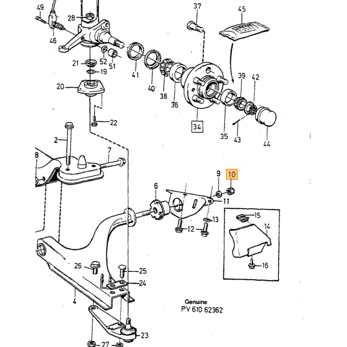 Volvo Moer M12 met flens 240 (971085)(945879)(120406)(31262068) Volvo onderdeel nr 971099