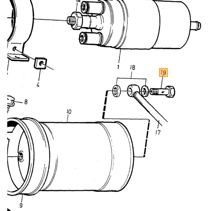 Volvo Banjobout M12x1 5 Volvo meerdere locaties Volvo 200 - 700 - 900 - 850 - V70 - S70 - C70 - XC70  - S60 - S80 - XC90 - XC60 - V60 - S40 - V40 oa brandstofpomp Volvo onderdeel nr 973950