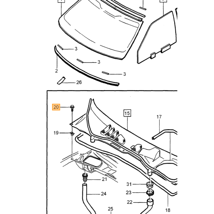 Volvo zespunthouder schroef Volvo typeVolvo 850Volvo C70 (-2005)Volvo S70 V70 V70XC (-2000) Volvo onderdeel nr 977643