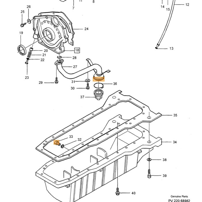 Volvo Afdichtring Olieleiding Volvo 850 - 960 - S40 - V40 - S60 - S80 -  C30 - C70 - V50 - V70 - XC90 - V90 (8642559) Volvo onderdeel nr 978392