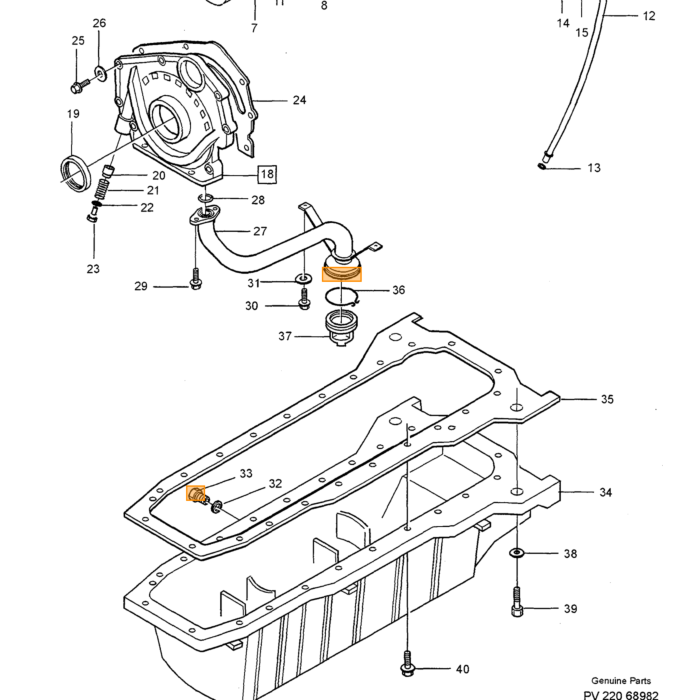 Volvo Afdichtring Olieleiding Volvo 850 - 960 - S40 - V40 - S60 - S80 -  C30 - C70 - V50 - V70 - XC90 - V90 (8642559) Volvo onderdeel nr 978392