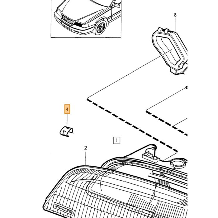 Volvo Achterlicht Boven Rechts Volvo V70 - XC70 Volvo onderdeel nr 979623