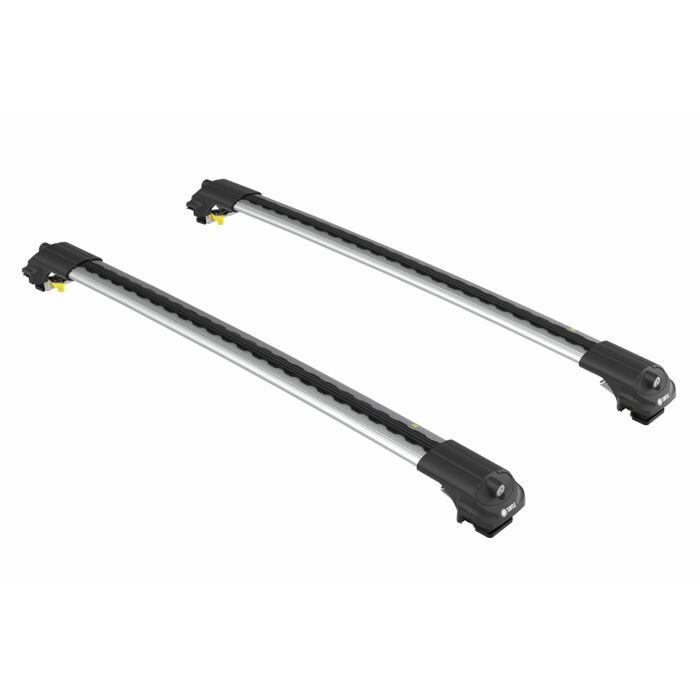 Dakdragers zilver voor aan roofrail/dakrail  Volvo V70 1997-2016  max 75kg dakrail  wing vorm  voor weinig windgeruis